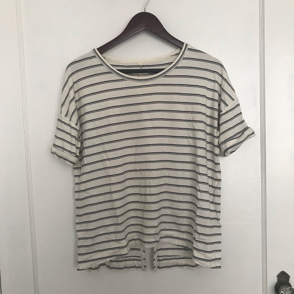Madewell Striped Open Back Tee Shirt